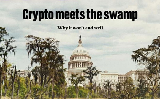 The Economist cover article: When cryptocurrency meets the Washington swamp