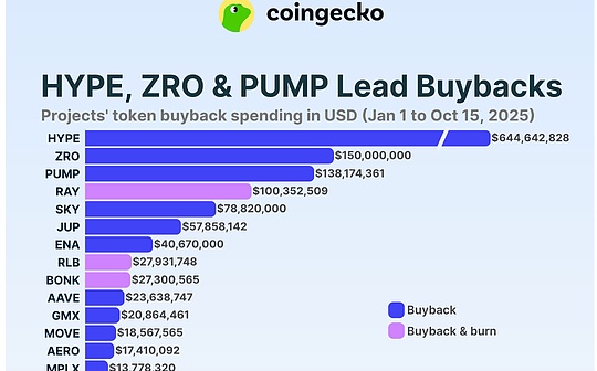 Coingecko：2025年代币回购项目支出情况研究